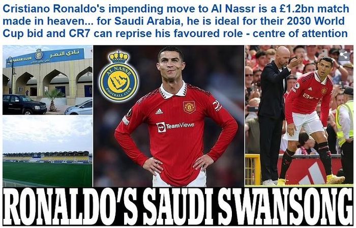 Tờ Daily Mail nhận định về thương vụ Ronaldo sắp sang Saudi Arabia chơi bóng