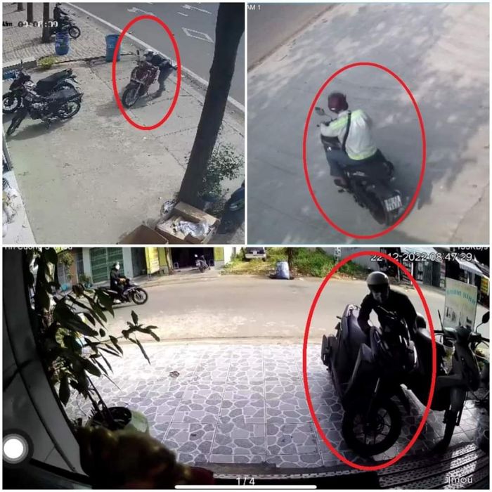 Hình ảnh hai đối tượng thực hiện hành vi trộm cắp.